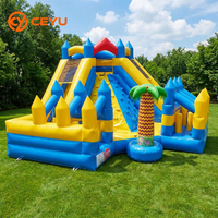 Structure gonflable commerciale d'extérieur Ceyu : Combo château gonflable, mur d'escalade et toboggan – Équipement de divertissement pour enfants