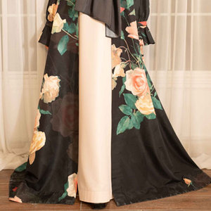 Professional 2026 New Design Summer Polyester Flower Print Open <b>Abaya</b> Islamic Clothing Long Elegant Modest Muslim Dress <b>Women</b> - Product Image 3