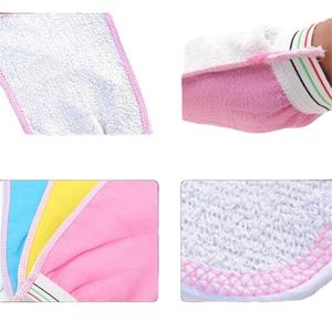 Toalla de baño fuerte y duradera de doble cara, guantes de ducha, cepillo para espalda y exfoliante corporal. - Product Image 3