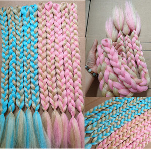 Bán Buôn Tùy Chỉnh Kích Thước Nhỏ Hộp Bím Tóc Crochet Bím Tóc Tổng Hợp Mix Ombre Màu 3S Hộp Bện - Product Image 6