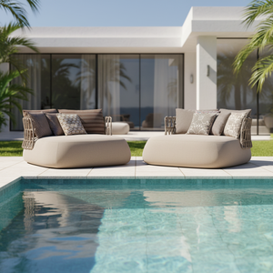 Chaises longues d'extérieur, mobilier de piscine, lit de repos en aluminium, mobilier de patio, chaise longue en corde, lit de repos en métal, mobilier d'extérieur, <span class=keywords><strong>transat</strong></span> - Product Image 1