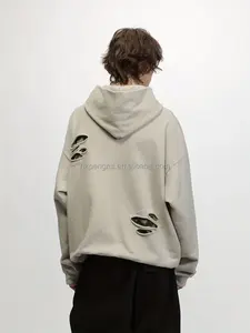 Sudadera con Capucha Reversible para Mujer, con Logotipo Personalizado, Cuello Alto, Estilo Crop Top, Bolsillo, Impresión Digital, 100% Algodón Grueso, Unisex - Product Image 4