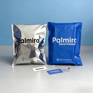 Bolsa de Envío Plateada Metálica con Logotipo Personalizado para Camisetas, Bolsas de Envío Brillantes en Tallas S, M, L, Gruesas - Product Image 1