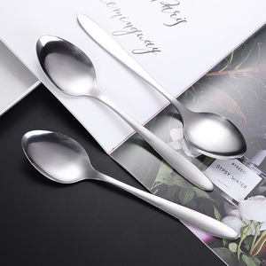 Cuillère à dîner occidentale pointue en acier inoxydable en gros, cuillère à riz moderne et simple de grande taille pour la maison, la cantine et les restaurants - Product Image 1