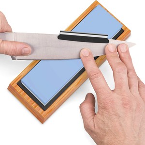 Afilador de cuchillos rápido, <span class=keywords><strong>piedra</strong></span> de <span class=keywords><strong>afilar</strong></span> de grano doble, juego de <span class=keywords><strong>piedra</strong></span> de <span class=keywords><strong>afilar</strong></span> 1000/6000 con base de bambú antideslizante, pulido verde - Product Image 2