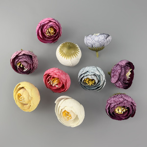 Bouquet de fleurs artificielles en soie, bourgeons de camélia de 3 cm, accessoires de décoration pour mariage et maison - Product Image 2