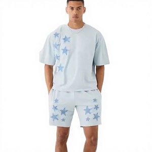 เสื้อยืดลำลองสตรีทแวร์ผู้ชายแบบสั่งทำพิเศษ OEM ลายพิมพ์ฟอกสี ระบายอากาศได้ดี น้ำหนักเบา ไซส์ใหญ่ 2 ชิ้น ลายเรียบ สำหรับฤดูร้อน - Product Image 3