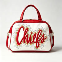 Patch thermocollant 11 pouces grand format avec strass et effet bouffant, motif 'Jour de Match des Chiefs', personnalisé pour équipes sportives, pour vêtements de supporters