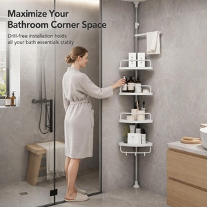 Estante Organizador <span class=keywords><strong>de</strong></span> Baño <span class=keywords><strong>de</strong></span> <span class=keywords><strong>Acero</strong></span> <span class=keywords><strong>Inoxidable</strong></span>, Antioxidante, <span class=keywords><strong>de</strong></span> 4 Niveles, para Almacenamiento <span class=keywords><strong>de</strong></span> Champú, Sin Perforaciones - Product Image 3