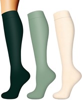 Chaussettes de compression pour femmes et hommes (3 paires) - Tricotées, ODM, séchage rapide, soutien pour infirmières, course à pied, randonnée, récupération et voyage