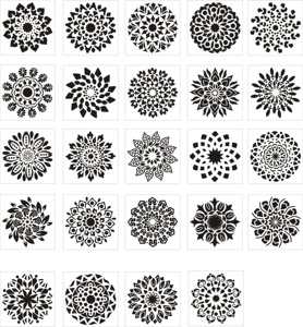 <span class=keywords><strong>Juego</strong></span> <span class=keywords><strong>de</strong></span> plantillas <span class=keywords><strong>de</strong></span> dibujo <span class=keywords><strong>de</strong></span> <span class=keywords><strong>mandala</strong></span>, plástico, ecológico, nuevo diseño, 0,25mm - Product Image 1