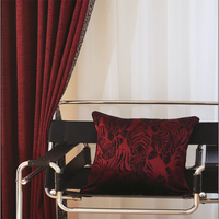 Rideaux occultants bordeaux de qualité supérieure avec voile transparent pour salon, élégants draperies plissées du sol au plafond