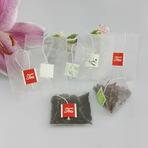 नई डिजाइन खाली पारदर्शी नायलॉन पिरामिड फिल्टर चाय बैग के लिए हर्बल चाय