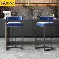 Dossier de chaise de bar moderne de luxe haut de gamme pour comptoir de caissier accès à la réception cuisine îlot Table tabouret haut salon