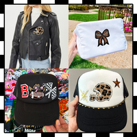3 Pièces Patch de football, Badge brodé motif casque léopard, Applique chapeau de cowgirl thermocollante pour la décoration de vêtements de sport et les nœuds de jour de match