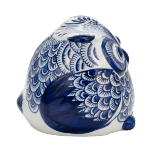 Statuetta in Ceramica a Forma di Gufo, Scultura Tradizionale in Gres Decorativa per Casa, Ufficio, Bagno - Product Image 3