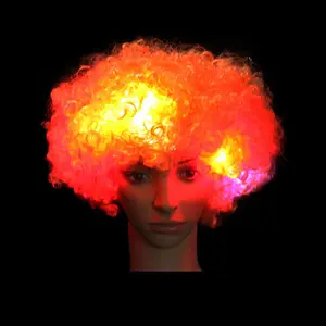 Gece Glow pembe Afro peruk isıya dayanıklı peruk yok dantel sentetik peruk