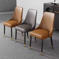 Nouvelle chaise de salle à manger pour la maison Chaise rembourrée en fer forgé haut de gamme, légère et luxueuse avec dossier
