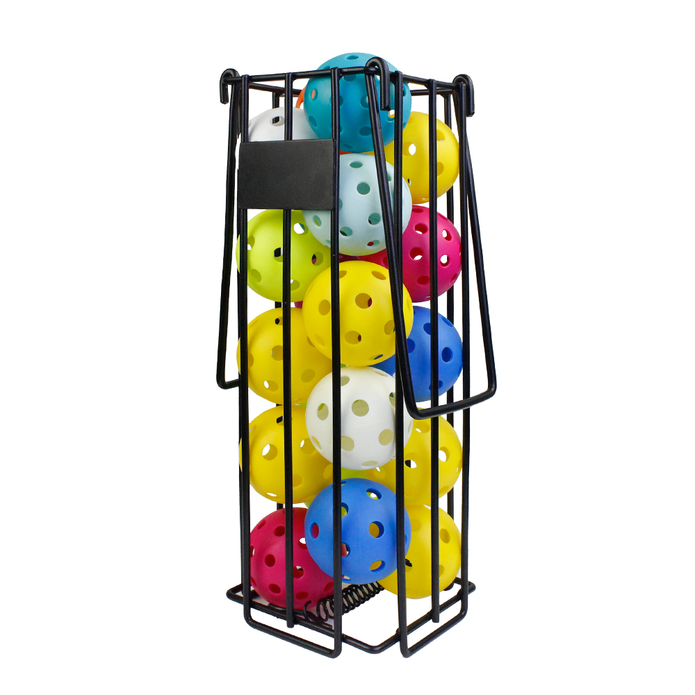 New Advanced Portable Stainless Black Pickleball Tennis Ball Picker Basket with Downward Pressure Collection