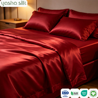 Parure de lit de luxe en soie de mûrier 100% sur mesure, anti-âge, qualité 6A, 19/22/25 Momme, pour hôtels (drap, housse de couette)