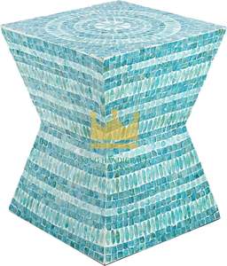 Mesa de acento de nácar de estilo moderno hecha a mano, mesa auxiliar con incrustaciones de lujo para sala de estar o decoración del hogar - Product Image 2