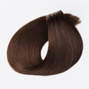 蝴蝶纬纱串珠头发延伸原始雷米角质层完整深棕色人发隐形注射皮肤纬纱沙龙 - Product Image 4
