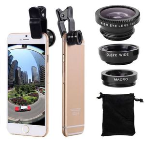 Kit d'objectifs pour appareil photo de téléphone portable 3 en 1, 180 °   Objectif Fisheye + Objectif Grand Angle 0,67X + Objectif Macro, Objectif universel pour téléphone portable à clipser - Product Image 1