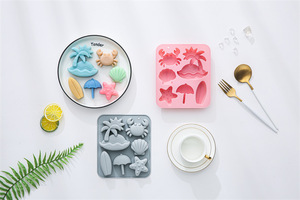 6-Cavity <b>Beach</b> Theme Nonstick Silicone Cake Molds Food-Grade Reusable Cute Silicone Magnetic Chocolate, Candy & Ice DIY Mold - Product Image 5