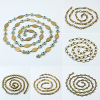 Cadena de Latón Vintage por Metro, Cadena de Eslabones Cubanos Geométricos para Fabricación de Joyas al por Mayor