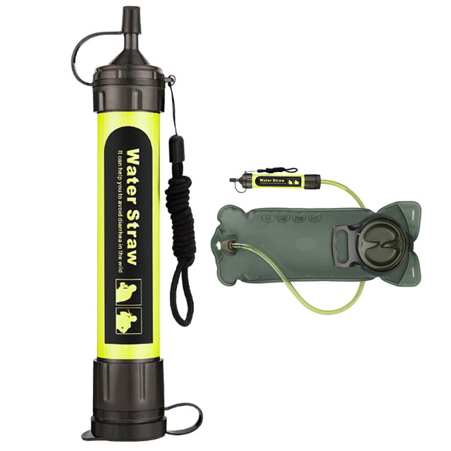 Outdoor Straw Water Filter Survival Filtration Portable Water Filter Straw Emergency Supply for Trekking Travel Hiking Camping