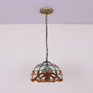 Lustre à tête unique de style européen pour salon, salle à manger, style baroque, vitrail artistique pour comptoir, table à manger, alimentation CA - Product Image 1