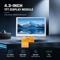 Écran LCD Lianxun 4,3 pouces, résolution 800x480, 450 nits, interface TTL, module LCD TFT