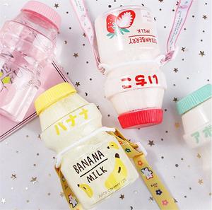Madou 480Ml <span class=keywords><strong>Cute</strong></span> Tour Milk Cartoon Printing Kawaii Pink Cup Shaker bottiglia di acqua potabile in plastica per bambine - Product Image 2