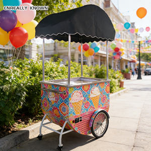 Chariot mobile en acier inoxydable pour glaces, idéal pour parcs, plages, mariages en plein air et services de traiteur - Product Image 6