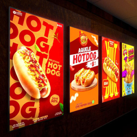 Bingkai Poster dari Paduan Aluminium Tahan Lama untuk Kotak Lampu Display Menu Makanan Cepat Saji Dalam Ruangan