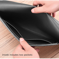 Carpeta de Archivo A4 de Cuero PU, Portadocumentos Impermeable, Carpeta Tipo Sobre con Cierre Magnético Invisible