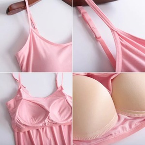 <span class=keywords><strong>Top</strong></span> mit integriertem BH 2-in-1 <span class=keywords><strong>Camisole</strong></span> Lässige Mode-Weste Ärmelloses Unterhemd für Mädchen - Product Image 5