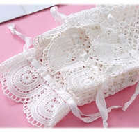 Sac à cordon en dentelle Wenluo, fond en coton et lin, poche inférieure, 10x14cm, petit sac de rangement réutilisable de haute qualité pour mariage, personnalisable