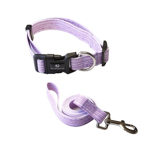 Fiable de lujo despojado estilo Collar de perro y correa Collar de mascotas con hebilla de plástico - Product Image 1