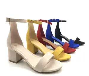 Sandales colorées à talons bloc pour femmes, personnalisées, robe de soirée, nouvelle collection, été