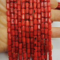 Vente en gros de véritables perles de fleur de tulipe corail de couleur rouge pour la fabrication de bijoux boucles d'oreilles et colliers