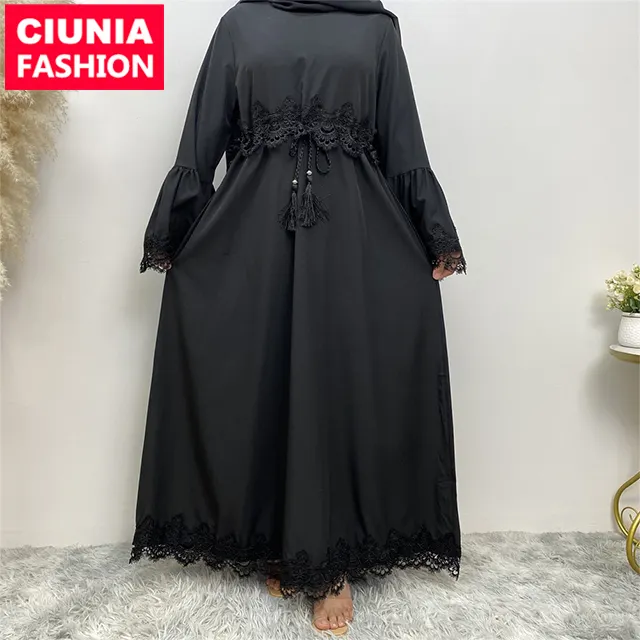 16001 # B Hồi Giáo Abaya Dresses 2023 Chất Lượng Cao Hồi Giáo Evening Dresses Với Dài Tay Áo Thời Trang Thêu Ăn Mặc Cho Phụ Nữ