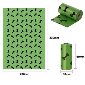 Işık-bozunur köpek kaka poşetleri çok kalınlığı sızdırmaz yırtılmaya dayanıklı W 18 desenler çevre dostu Pet atık torbaları EPI sertifikalı - Product Image 3