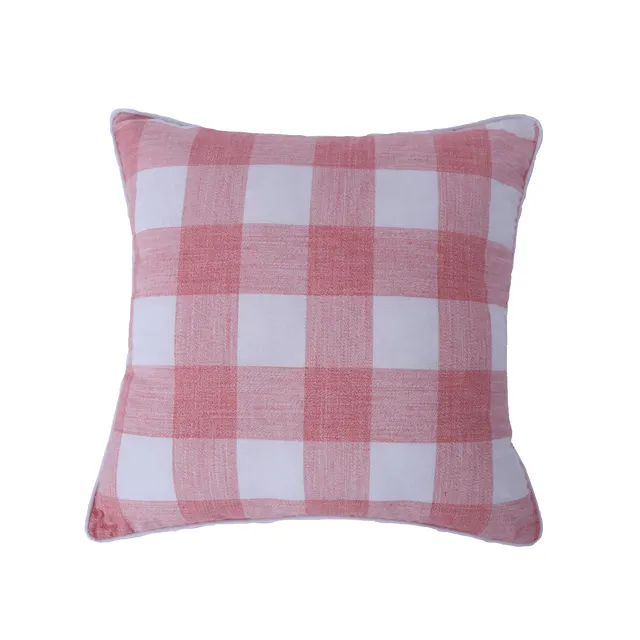 Classic plaid decorative throw pillow covers cotton linen pillow case cushion case