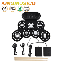 Batterie électronique enroulable colorée, directement de l'usine |   Batterie de jazz silencieuse en silicone portable, pour enfants et écoles |   Approvisionnement en gros OEM/ODM