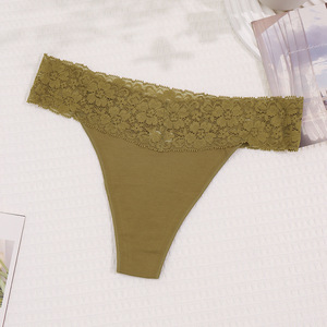 Ropa Interior de Mujer 2025, Nuevo Estilo, Cómoda, Transpirable, en Forma de T, Simple, de Talle Bajo, de Encaje, Sin Costuras, de Punto, de Algodón Puro - Product Image 6