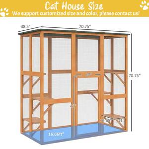 Ahşap Pet House kafes açık ahşap kedi evi su geçirmez kedi kafesi - Product Image 4