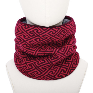 HZW-25098 Écharpe de cou chaude en tricot <span class=keywords><strong>jacquard</strong></span> rouge unisexe pour l'hiver - Product Image 1