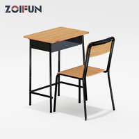 Ensemble de mobilier scolaire pour élèves du primaire : bureau et chaise en métal pour salle de classe