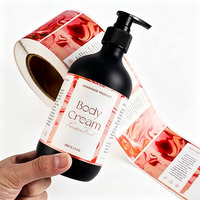 Autocollants en rouleau personnalisés pour produits de douche, pelliculage doux au toucher et encre métallisée, étiquettes résistantes à la décoloration pour contenants de savon liquide